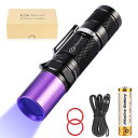 Lightfe 紫外線UV懐中電灯UV301D だいでんりょくLED 長寿命 ペン式 ライト 365nm LG紫外線 UVノリ凝固 ペットおしこ探す 蛍光有害物検測 昆虫取りなど 多用途 出力3W/3モード 対応電池付き(2)