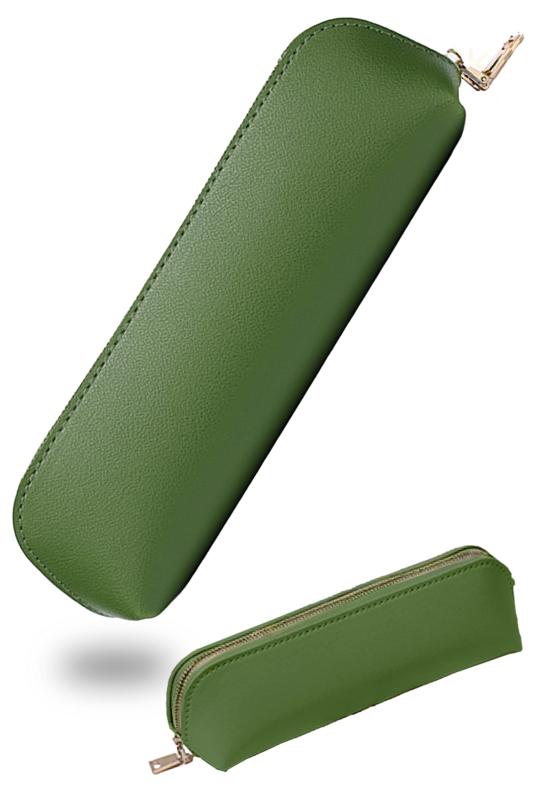 ONCODE ペンケース PUレザー調 おしゃれ 大人女子 筆箱 シンプル 大容量 ラウンドファスナー