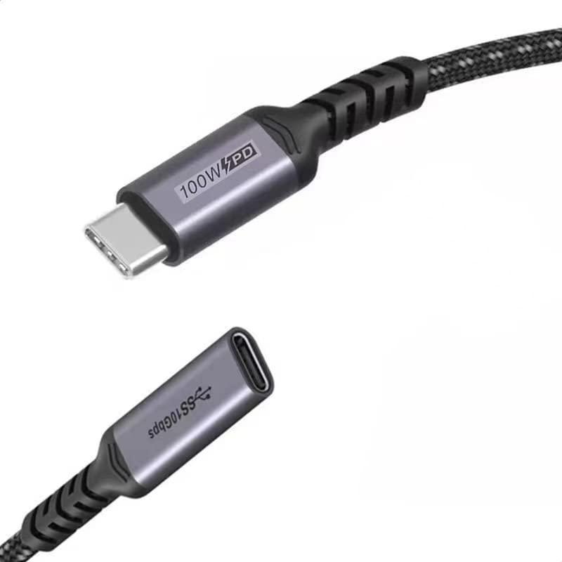 (UL-UI 1m)USB type C 延長ケーブル 字型 USB 3.1 Gen2(10Gbps) usb-c タイプc 延長コード 高速データ転送 4K 60HZビデオ伝送PD急速充電 100W アンドロイド ラップトップなど様々なusb-cデバイ