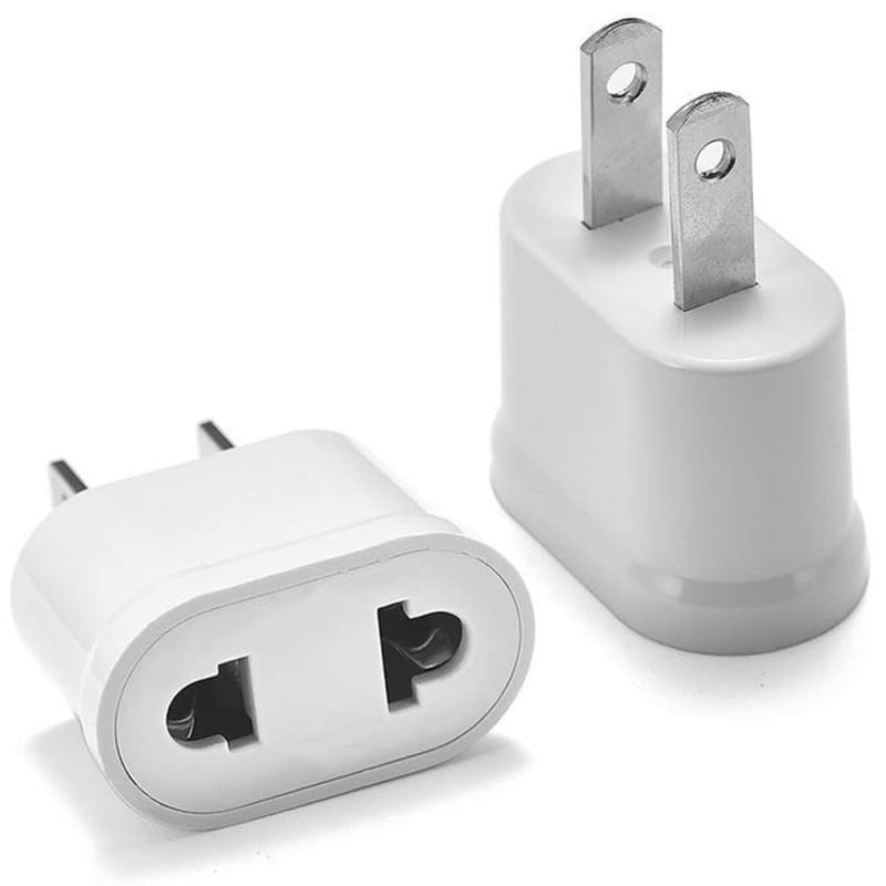 変換プラグ 電源プラグ コンセントプラグ 海外用電源変換プラグ 1対1変換プラグ マルチ変換アダプター 2ホール フラットプラグ (欧州規格 - 日本規格/2個セット/ホワイト) 旅行用(日本/