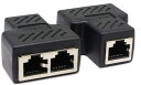 JUTOSU RJ45 LANケーブル延長コネクタ 2分岐, RJ45 ケーブル用中継インターネット LANイーサネットソケットコネクタアダプタ 二 股 分岐 ...