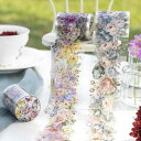 Kigofora コラージュ 素材 花 シール 半透明 PET フローラル フレークシール 6巻 50MM 幅×2M 長 防水 花 コラージュ ステッカー DI...