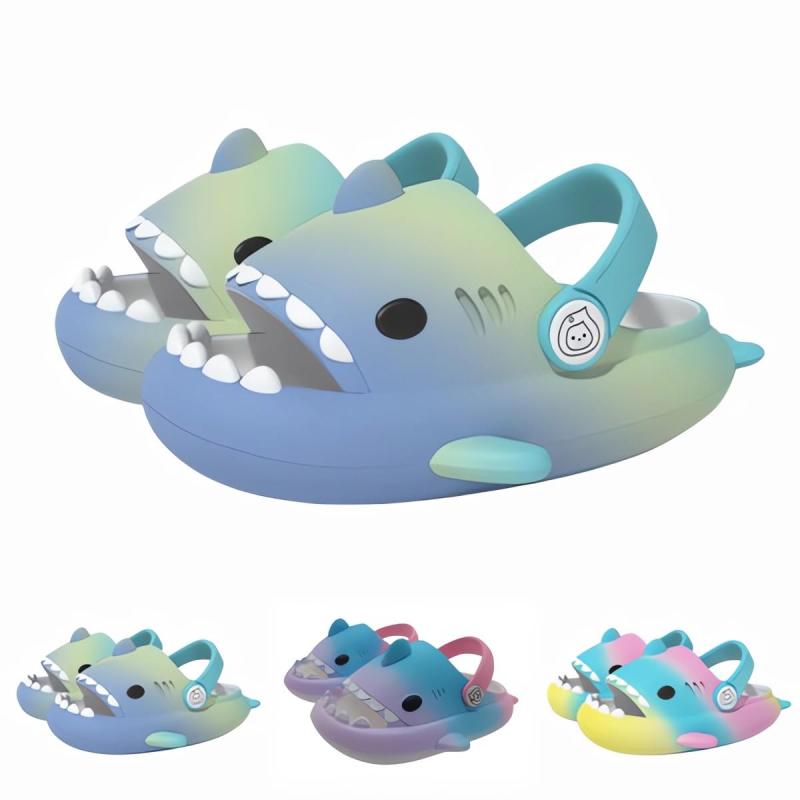 [Dzannc] サメスリッパ 子供 グラデーションサメ サンダル 夏用 滑り止め 静音 超軽量 柔軟 厚底4cm サンダル・スリッパ兼用 EVA 男児・女児用13CM-22CM