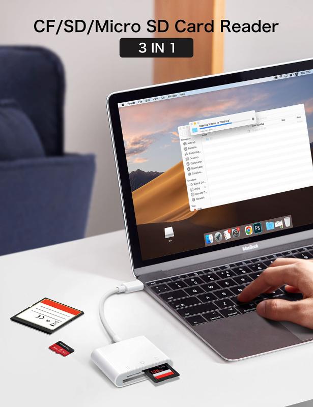 ChiaoPio トレイルカメラ 鹿 ゲーム カメラビューアー USB Cカードリーダーです、USB C to SD/CFカード、コンパクトフラッシュ/CF/SD/MicroSDスロット付きタイプCメモリーカードアダプター、iPad MacBook