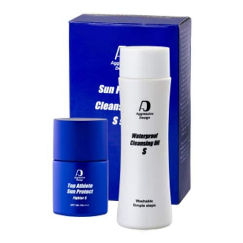 ■日焼け止めファイター 強力UVバリアコート。 ウォータープルーフ&汗プルーフ SPF50+PA++++。 伸びがよく、塗りやすい。塗った後もサラサラ感が持続。 肌にやさしい植物エキスを配合。 ～保湿成分～ ナツメ果実エキス、アロエベラ葉エキス、カンゾウ根エキス、オウゴン根エキス、オタネニンジン根エキス、マヨラナ葉エキス、ワイルドタイムエキス 肌のバリア機能をサポート。 ヒアルロン酸Na配合。 気持ち良く快適に過ごせる。 ～整肌成分～ カキタンニン配合。無香料・無着色・無鉱物油。 オールシーズン使用可能。 アレルギーテスト済み。（全ての人にアレルギーが起きない保証ではありません） ○内容量26g ■クレンジングオイル コンパクトで機内持ち込み可能な携帯サイズ　 振動や落下の衝撃に強い容器 漏れにくいスクリュータイプのキャップ 素早くなじみ、毛穴の奥の汚れまでしっかり除去。 手、顔、体が濡れていても使用可能。 肌のバリア機能をサポート。 ～保湿成分～ ヒアルロン酸Na配合 無着色。 アレルギーテスト済み。 （全ての人にアレルギーが起きない保証ではありません） 生分解性（約80%）※OECD301C法による ○内容量：80ml ■ご使用方法 成分が2層に分かれています。沈殿している粉状成分(紫外線散乱剤)が混ざりにくいので撹拌球の音がしてから35回を目安によく振ってください。 ■「ファイター」は、商品特性上、粉由来の成分が多く含まれています。そのため、粉由来の成分がダマ（つぶ）になって出ることがあります。このダマ（つぶ）は粘土状のダマであったり、小さなつぶであることがありますが使用上問題ありません。落とすときはクレンジング剤で丁寧に洗い流して下さい ■MADE IN JAPAN 日焼け止めSサイズ＆クレンジングオイルSサイズセット