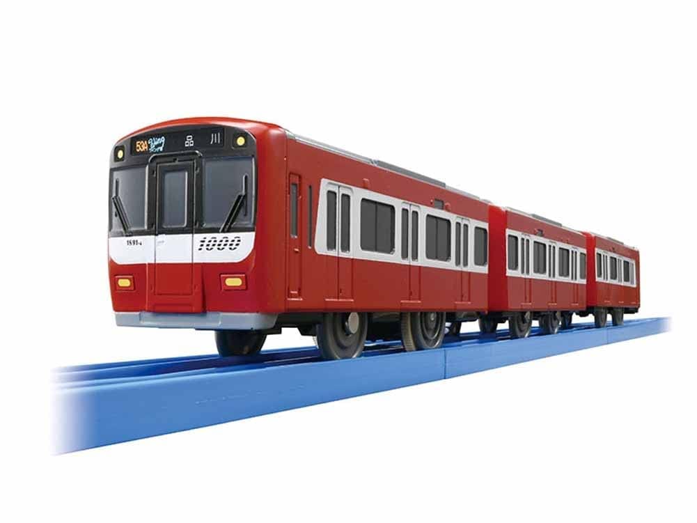 事業者販売品（オリジナルプラレール)専用レールは別売京急車両（専用連結車両）同士連結可能(後尾車に専用連結ギミック搭載)3両編成 それぞれ連結・切り離し可能 1スピード スイッチOFFで手転がし遊び可能単3乾電池1本使用（別売り） 対象年齢3歳から 対象性別 :男女共用 2021年運行開始し、2022年にブルーリボン賞を受賞した1000形1890番台「Le Ciel」がモデルです。 後尾車に専用連結ギミックが付いており、京急車両（専用連結車両）同士で連結をさせて遊ぶことができます。 本商品は事業者販売品（オリジナルプラレール)です。