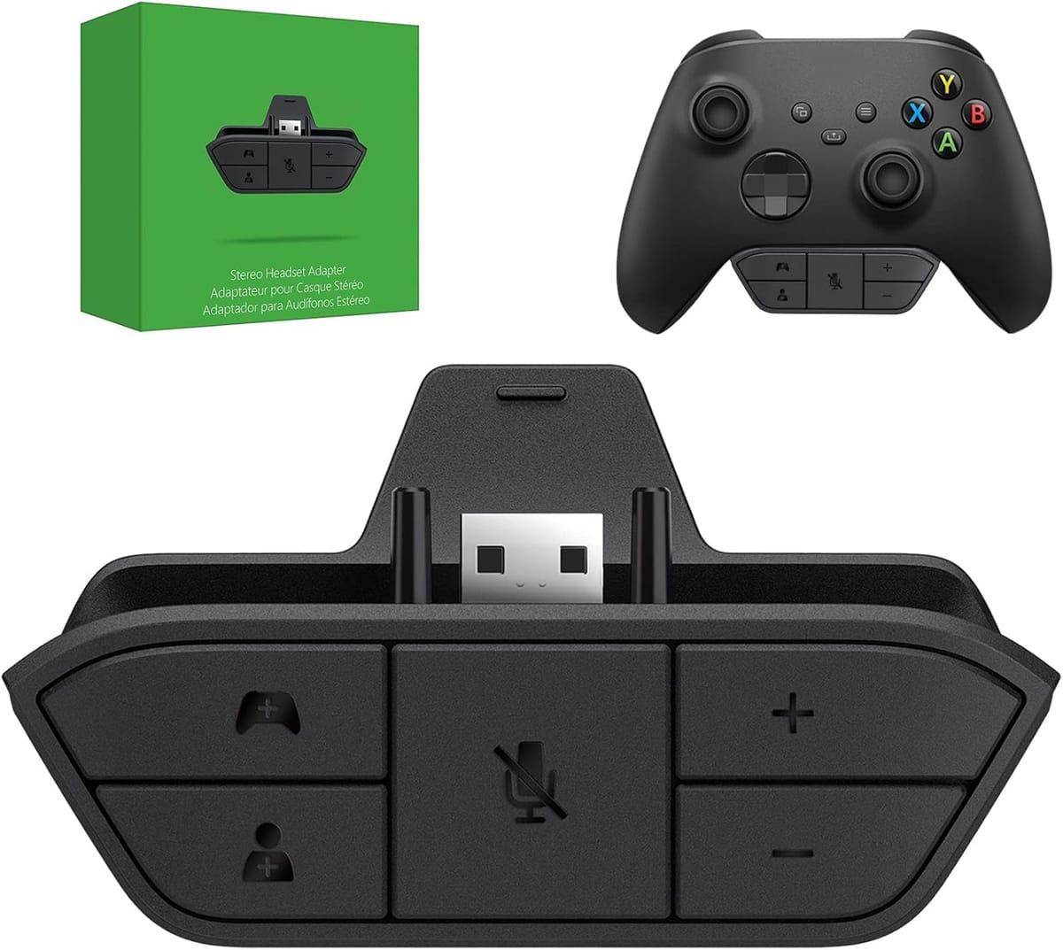OLCLSS ステレオヘッドセットアダプター、Xbox One/One S/X/Elite 1/ Elite2/ Series S/Xコントローラー用Xboxコントローラー、Xboxコントローラー、オーディオバランス調整(ゲームサウンド&ボイスチャット)