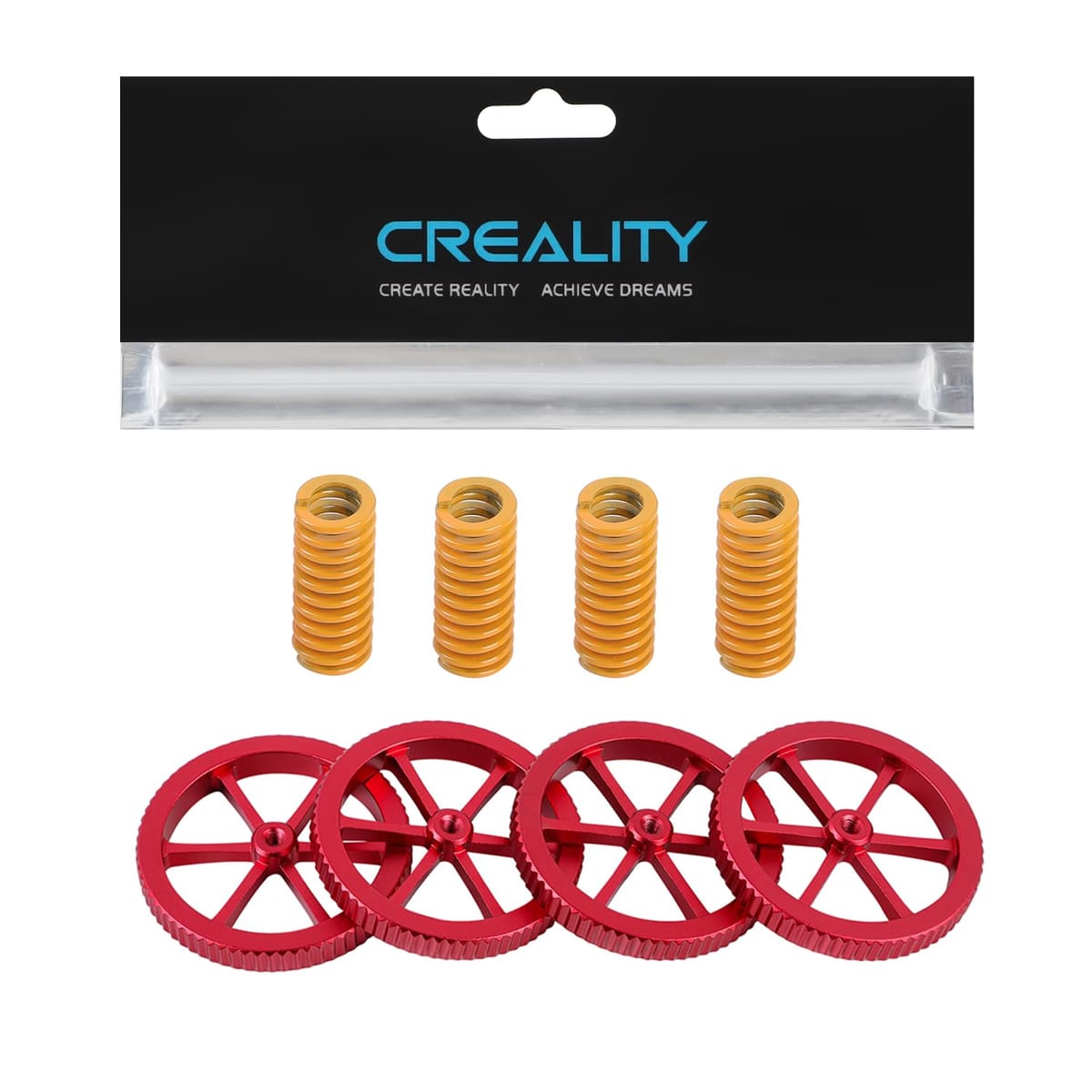 レベリングナット Creality メタルレベリングナット4個とスプリング4個アップグレードセット Ender 3/3 Pro/3 V2/Ender 3 Neo/Ender 3 V2 Neo/Ender 3 S1/Ender 3 S1 Pro Ender 5 Plus 3Dプリンターハンドツイストナットセット