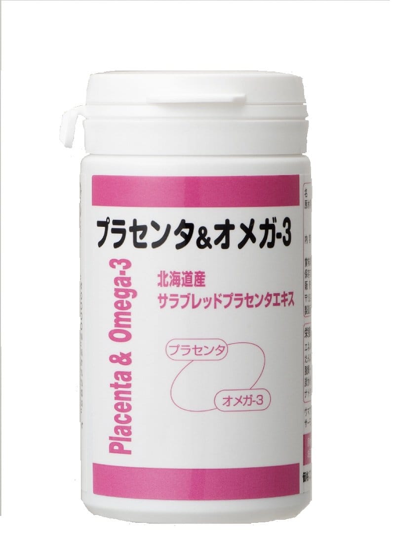 100％北海道産サラブレットプラセンタエキス3,600mg（1本90粒中）オメガ‐3（サーモンオイル）20,700mg（1本90粒中）健康補助食品GMP認定工場にて製造1日3～6粒ソフトカプセル アミノ酸豊富な北海道産サラブレッドプラセンタ。高い安全性の無希釈100%北海道産サラブレッドプラセンタエキス。植物性ソフトカプセル、サーモンオイル使用。ボトル1本(90粒中)に、馬プラセンタエキス3,600mg、サーモンオイル20,700mg。1日当たり3〜6粒を目安に水またはぬるま湯などと共にお召し上がりください。