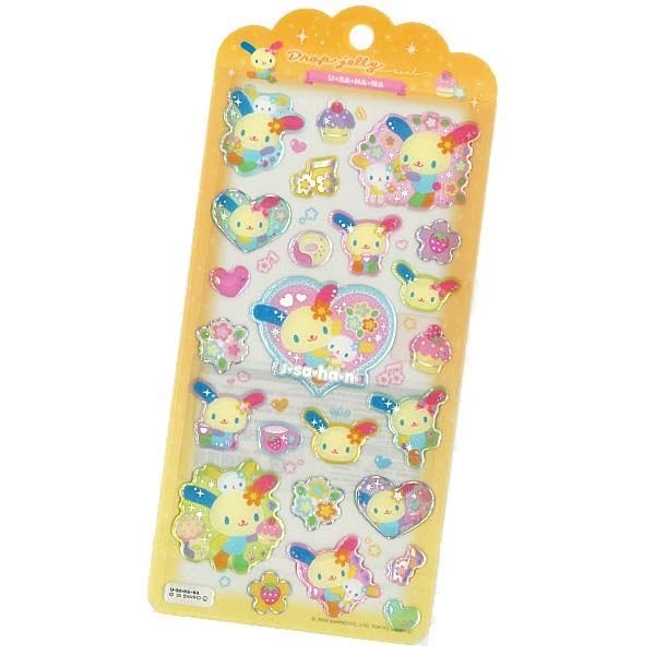 サンリオ ステッカーアイテムコレクション ウサハナ ドロップジュエリーシール CR133062 ぷっくり うるつや かわいい クリア ホログラム