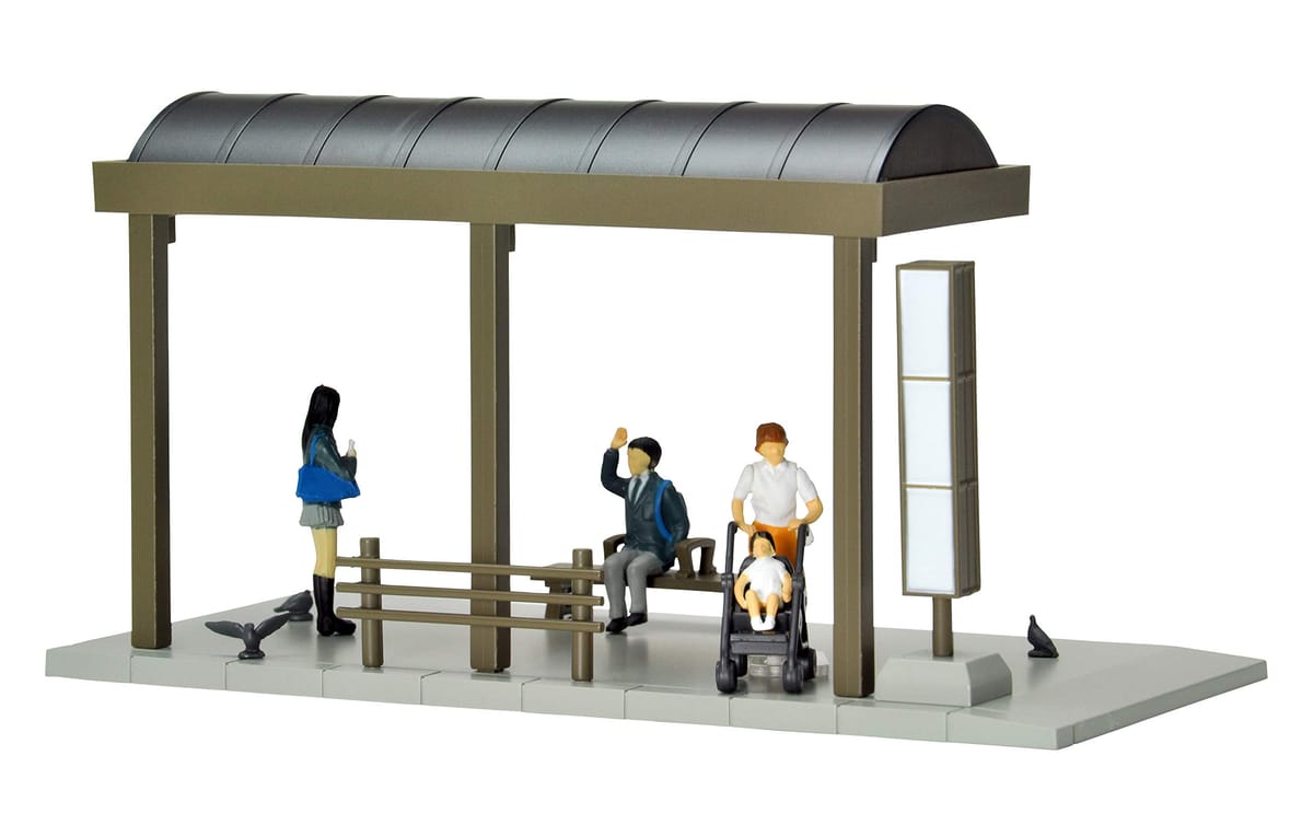 トミーテック (TOMYTEC) ジオコレ64 1/64#カースナップ05a バス停 ABS製アクセサリー & PVC製人形・小物セット 完成品