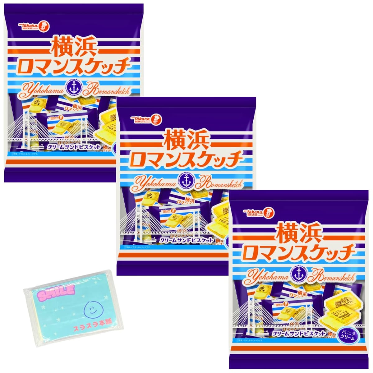 宝製菓 横浜ロマンスケッチ 108g ×3個セットです。さっくり食感のビスケットで、まろやかなバニラクリームをサンドしました。 宝製菓 横浜ロマンスケッチ 108g ×3個セットです。 さっくり食感のビスケットで、まろやかなバニラクリームをサンドしました。