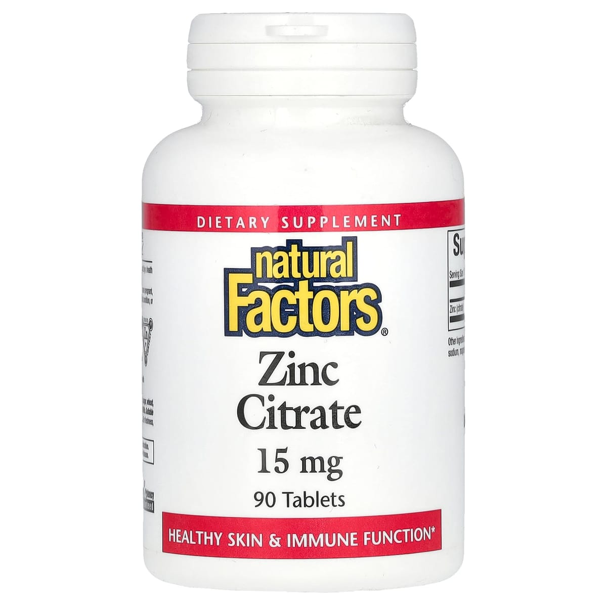 Natural Factors, クエン酸亜鉛、15mg、90粒