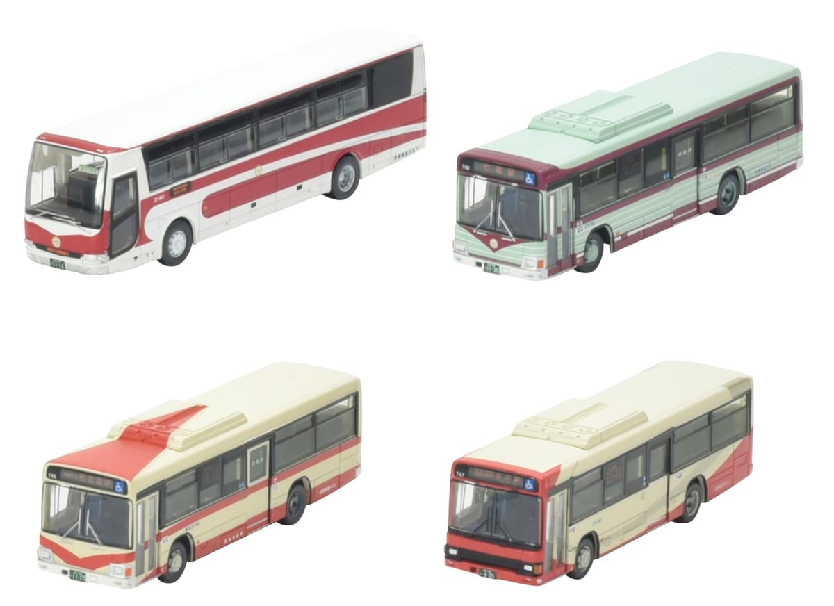北陸鉄道の歴代カラーが一挙勢ぞろい。北陸鉄道歴代カラー4台セット 製品化!!80年の歴史を感じるワンパッケージ!北陸鉄道株式会社商品化許諾済