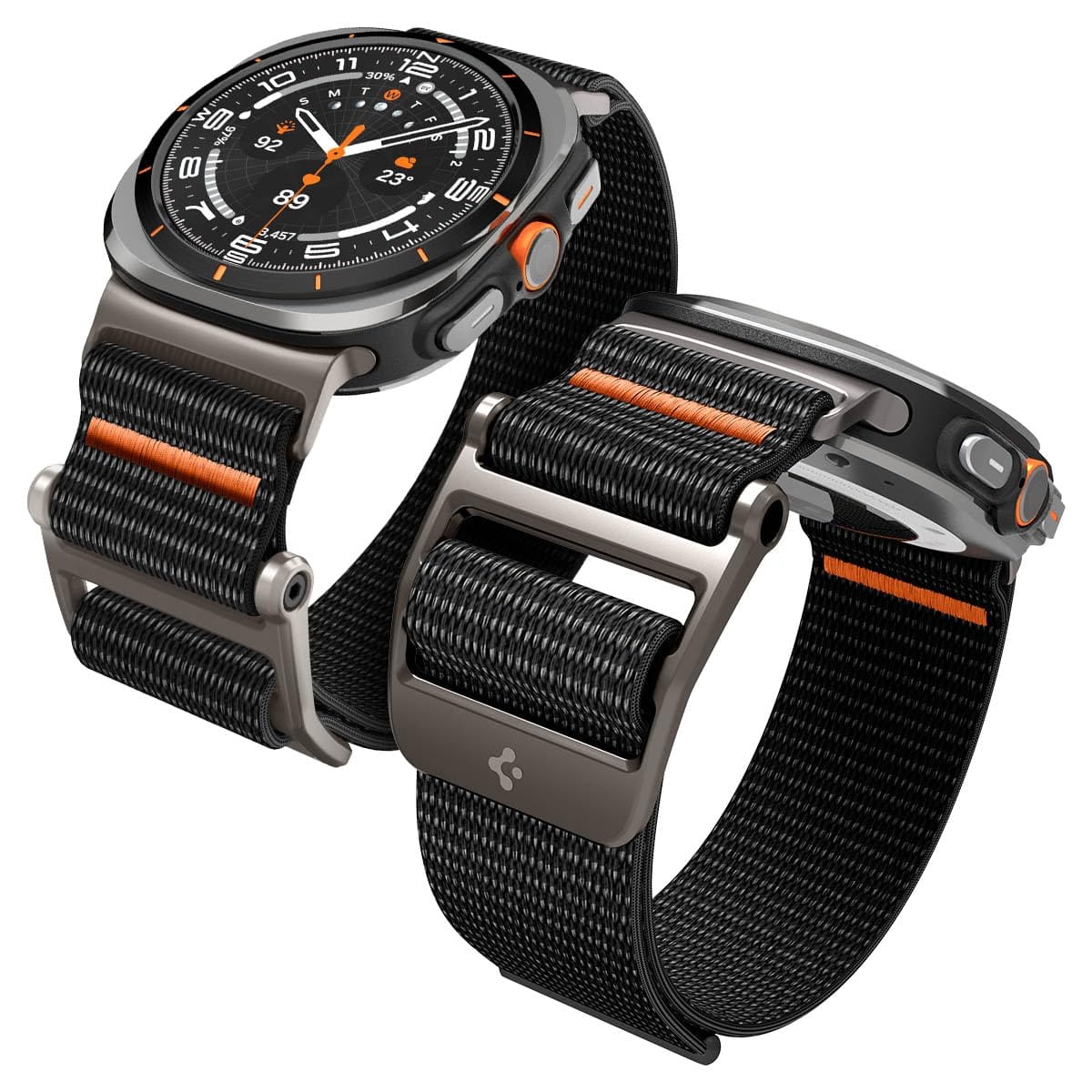 Spigen DuraPro Flex Samsung Galaxy Watch Ultraバンド 47mm 調節可能なソロループバンドストラップ (2024) 用 - ブラック