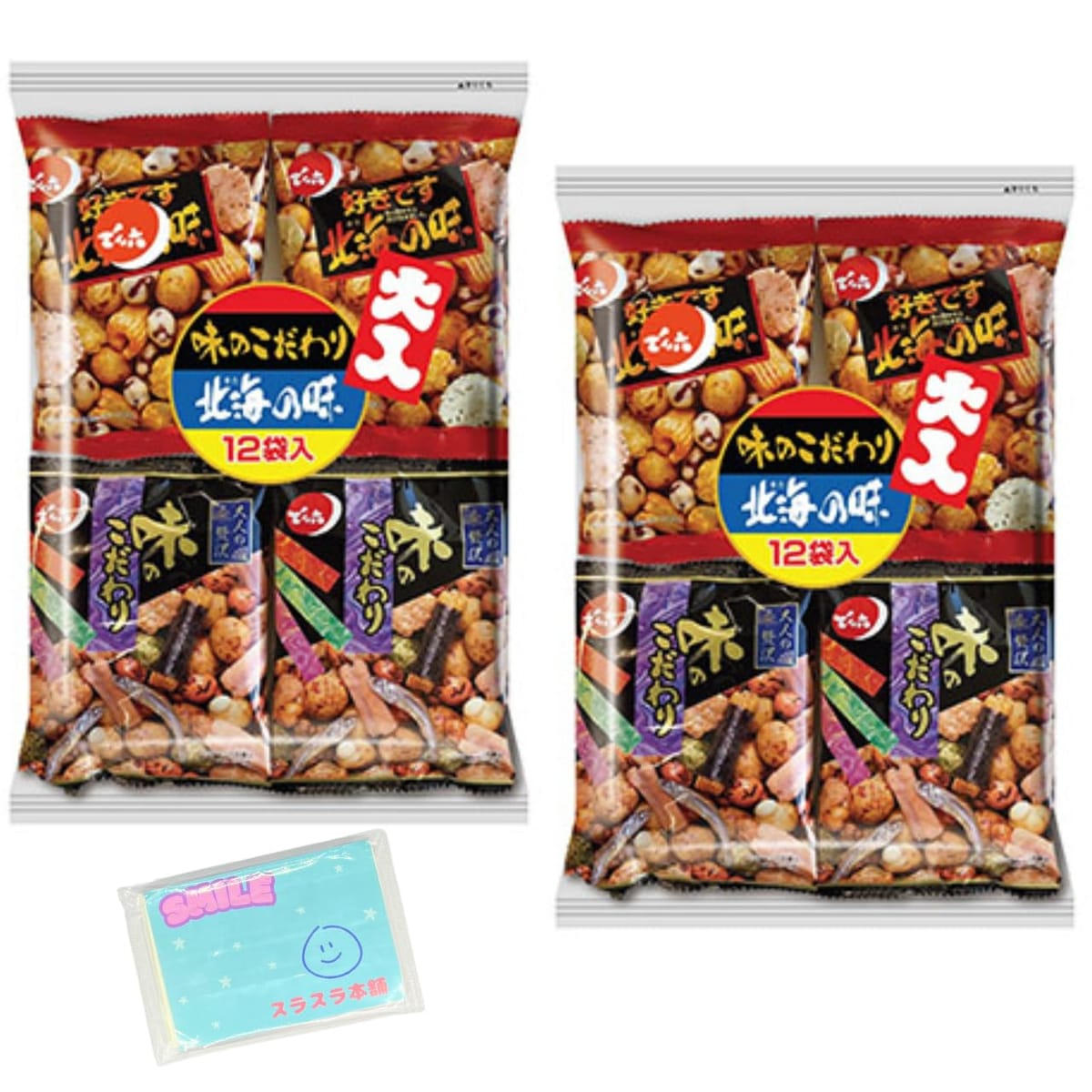 Monolog Style でん六 味のこだわり 大入 252g(12袋入) ×2袋セット ★スラスラ本舗オリジナルポケットティッシュ付き★ 北海の味