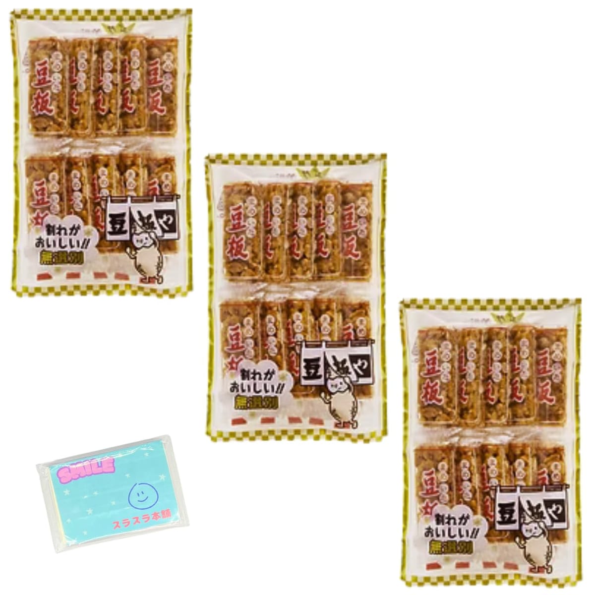 Monolog Style 中山製菓 豆板 10枚 ×3袋セット ★スラスラ本舗オリジナルポケットティッシュ付き★ 中山の豆板 shopfuu-10008287 shop fuu パッケージ画像