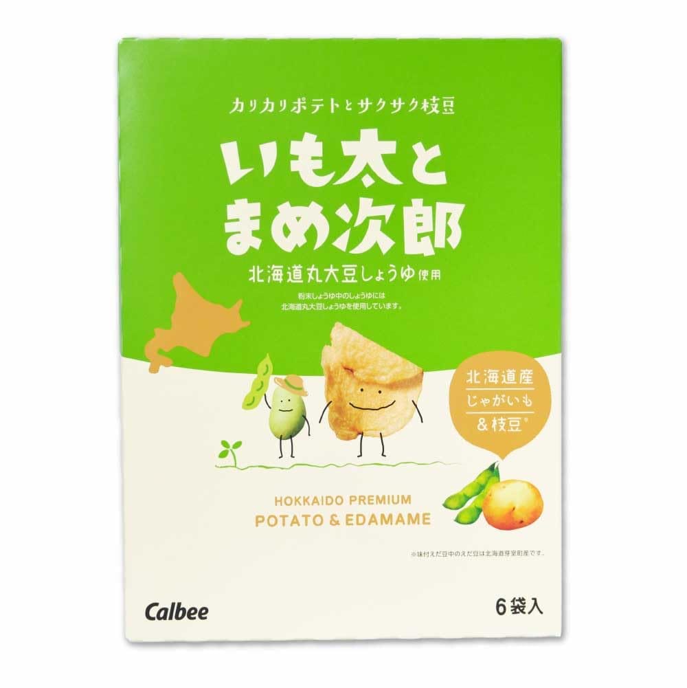 84g（14g）×6袋/ 低温でじっくりフライした北海道産じゃがいもと、 北海道産の枝豆をミックスしました。 サクサク枝豆とカリカリポテトが、 噛むほどに味わい深い北の幸です。 北海道丸大豆しょうゆ使用