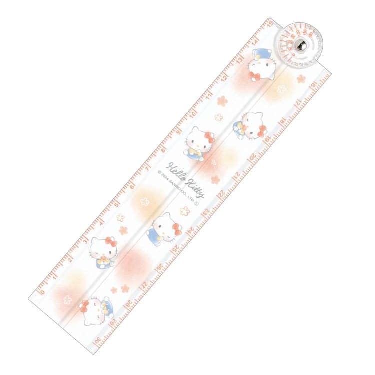 樂天商城 - カミオジャパン ハローキティ 分度器付き折りたたみ定規 じょうぎ スケール 折り畳み コンパクト 049887