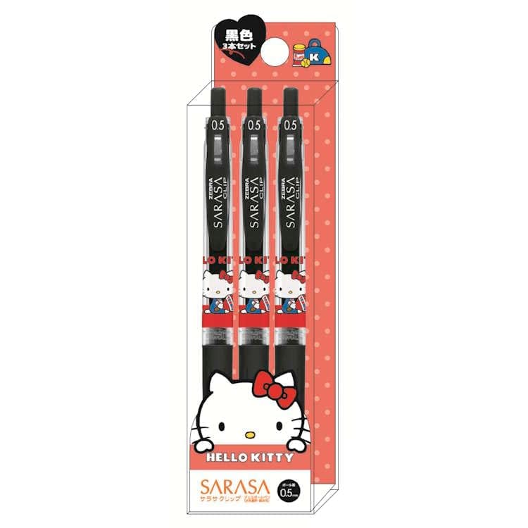 乐天商城 - カミオジャパン ハローキティ SARASAボールペン3本セット サラサクリップ 黒色 単色 ペン 筆記具 筆記用具 071758