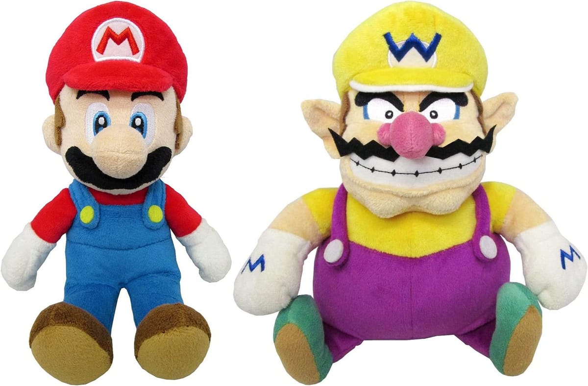 スーパーマリオ キャラクター マリオ＆ワリオ(S) ぬいぐるみ × 2種セットです。サイズ : 高さ 約20cm（Sサイズ） 2種共通部屋に飾って楽しめる♪ 並べてかわいい☆プチギフトにも嬉しい◎対象年齢 : 6才以上 大人気のスーパーマリオシリーズのぬいぐるみがオールスターコレクションとして登場! マリオとワリオのハイクオリティでふわふわな手触りなぬいぐるみです。 (C)Nintendo Licensed by Nintendo