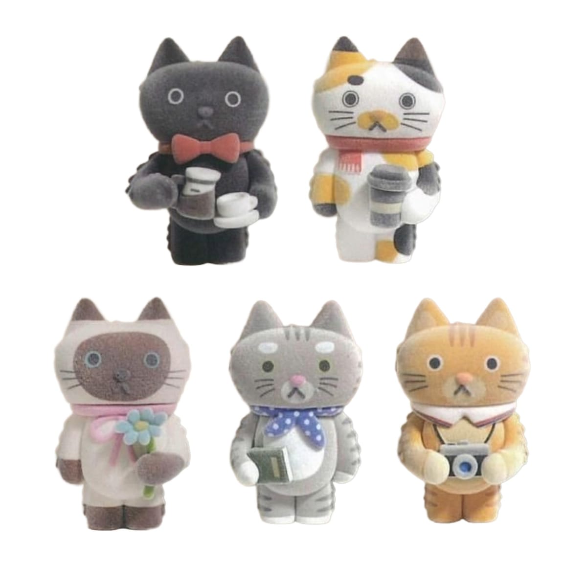 HOT LINE ホットライン CACAOCAT フロッキーマスコット × 全5種セット フルコンプ ガチャガチャ カプセルトイ