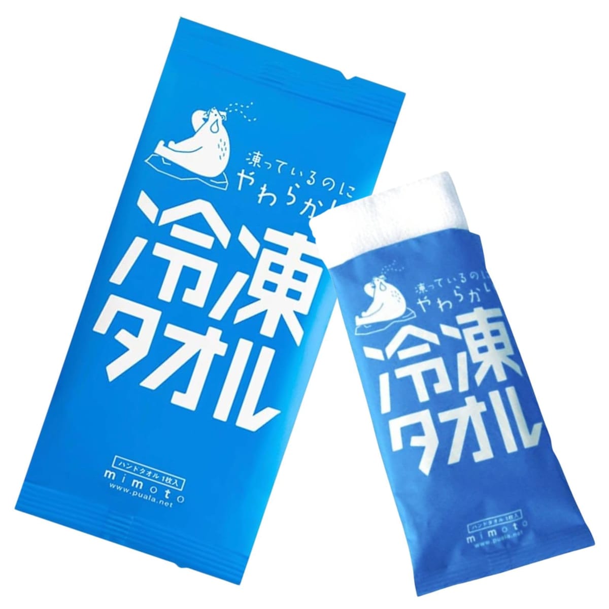 綿100％(コットン)の冷感剤を含んだメントールの香りの使い捨てウエットタオル(おしぼり)です綿100％なので、破れることなくしっかり拭くことができます涼しさを感じるブルーと愛着がわく白クマのイラストがあるデザインです凍らして使っていただくウエットタオルです夏の暑い日や野外イベントなどで熱中症対策や火照った体を冷やすのにお使いください※エタノールを使用しております！ アレルギーなどございます方はご注意ください。保存期間は未開封状態で2年使用後は洗濯してタオルとしてお使いください高知県の工場で製造してる日本製の商品なので安心サイズ：約200×230mm 白タオル 素材：綿100％ 1枚つづ個包装 メントール 『冷凍タオル』は冷蔵庫などで未開封のまま、凍らして使っていただくウエットタオルです。 凍ってる状態でもお子様でも簡単に開いて使えます。 冷凍庫から出した後は凍ってるだけですので、溶ける前にお早めにご使用ください。 ※エタノールを使用しております！ アレルギーなどございます方はご注意ください。 本品は使い捨てウェットタオルです。 綿100％のタオルは使い心地もよく、日本製ですのでお子様にも安心してお使いいただけます。 丈夫で破れることなくしっかり拭くことができます。 使用後は洗濯してタオルとしてお使いください。 外装袋は涼しさを感じるブルーと愛着がわく白クマのイラストがあるデザインです。 ノベルティや夏の暑い日や野外イベントなどでお使いください。 ■企業のイベントのノベルティに ■夏の暑い日や野外イベントに 熱中症対策や火照った体を冷やすのにお使いください。 個包装タイプですので、外出先にも携帯用としてお持ちいただけます。 ※冷凍庫から出しますと溶けます。凍った状態を持続する商品ではございません。 保存期間は未開封状態で2年です。 サイズ：約200×230mm 白タオル 素材：綿100％ 1枚つづ個包装 メントール 成分：精製水、エタノール、PG、dlカンフル、乳酸メンチル、 ポリヘキサメチレンビグアニジン、パラベン、香料