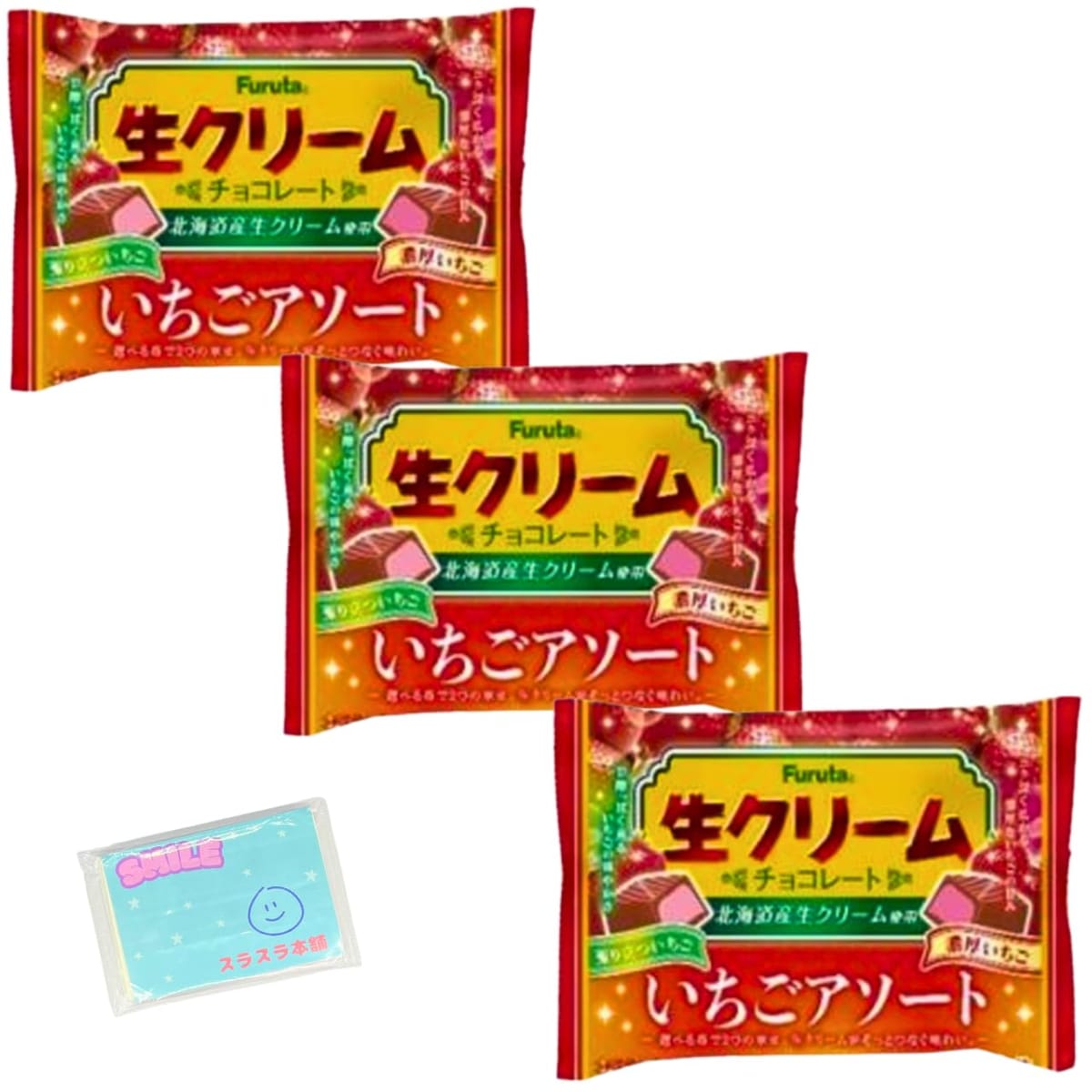 樂天商城 - Monolog Style フルタ製菓 生クリームチョコレート いちごアソート 114g ×3袋セット ★スラスラ本舗オリジナルポケットティッシュ付き★