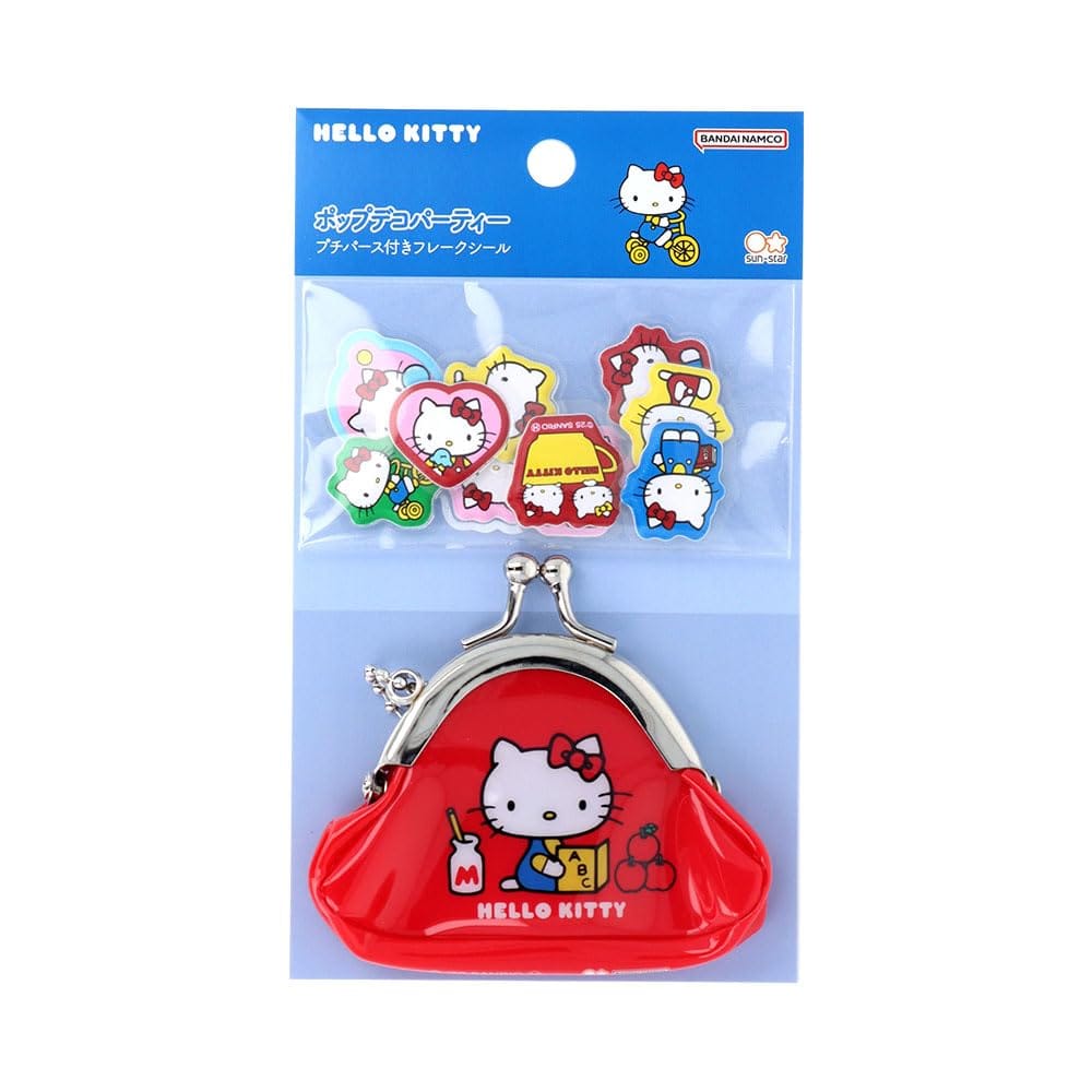 乐天商城 - サンスター文具(Sun-Star Stationery) ハローキティ サンリオキャラクターズ グッズ フレークシール プチパース付き ポップデコパーティ S8817286