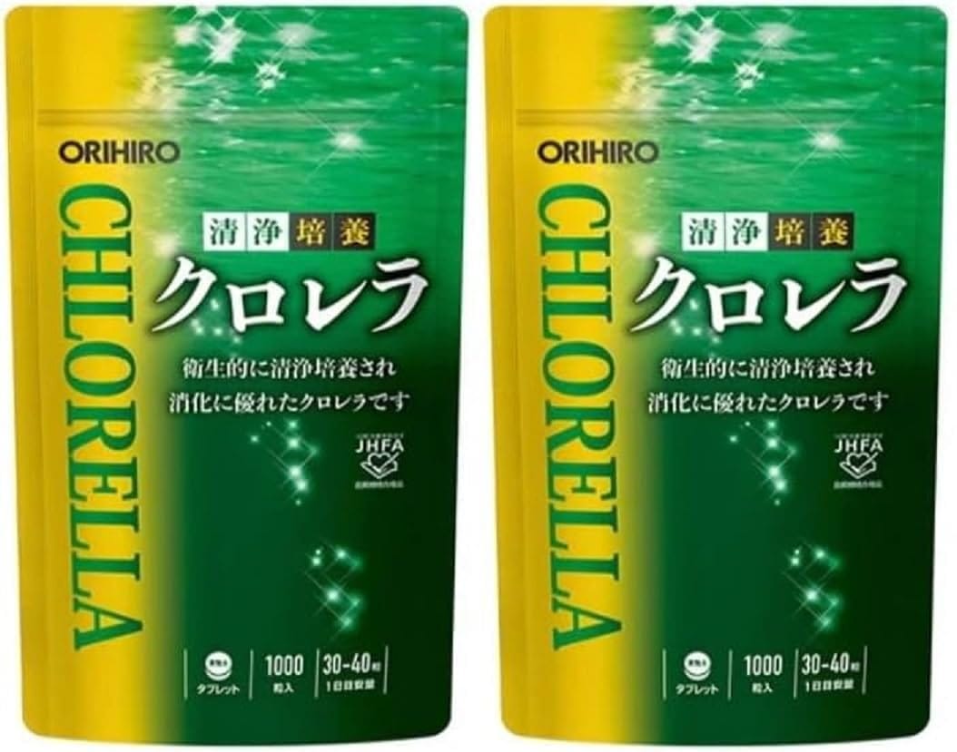 オリヒロ 清浄培養 クロレラ 詰め替え用 アルミ袋 1000粒×2袋セット
