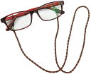 メガネチェーン メガネストラップ 眼鏡チェーン 革 めがねチェーン 老眼鏡 サングラス グラスコード レザー調 PUレザー 編み込み ブラウン 落下防止 おしゃ...