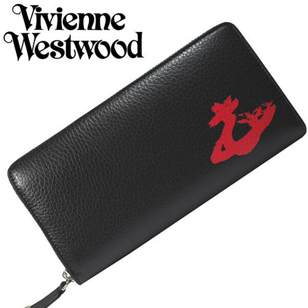 ヴィヴィアン・ウエストウッド ラウンドファスナー長財布 BLACK/RED N204 Vivienne Westwood MELIH 51050022 ギフト プレゼント 贈答品