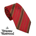 Vivienne Westwood ヴィヴィアン・ウェストウッド ネクタイ レッドストライプ系 スリム イタリー製 シルク100％ AW23 S81050001 W00O5 H401CS-RED