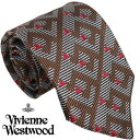 Vivienne Westwood ヴィヴィアン・ウェストウッド ネクタイ ライトグレー クレスト系 イタリー製 シルク100％ AW23 S81050004 W00O7 P403CS-LIGHT GREY