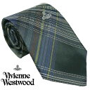 Vivienne Westwood ヴィヴィアン・ウェストウッド ネクタイ ダークグリーンチェック系 イタリー製 シルク100％ AW23 S81050004 W00O9 M411CS-DARK GREEN