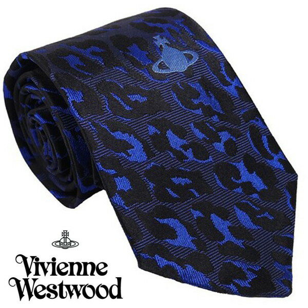 Vivienne Westwood ヴィヴィアン・ウェストウッド ネクタイ ダークブルー ペイズリー柄イタリー製 シルク100％ AW23 S81050004 W00OC K411CS-DARK BLUE