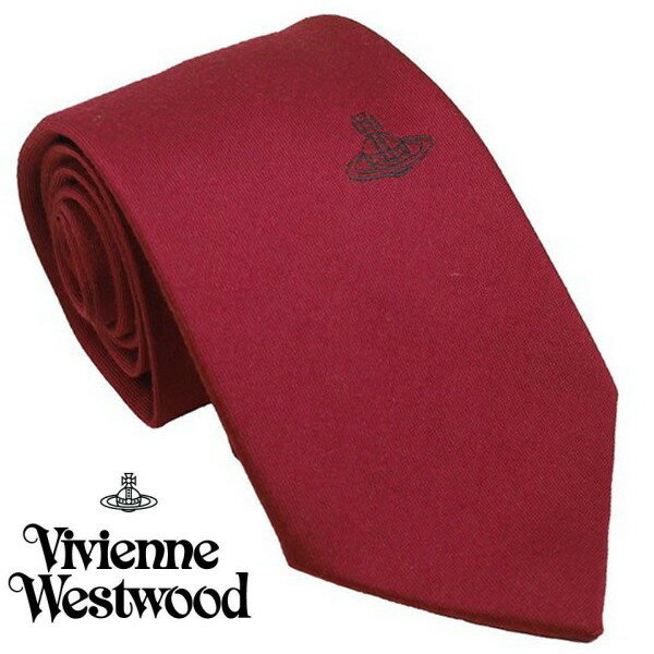 Vivienne Westwood ヴィヴィアン・ウェストウッド ネクタイ レッドソリッド系 イタリー製 シルク100％ AW23 SS81050004 W00OS H401CS-RED