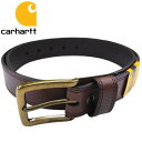 Carhartt カーハート ベルト メンズベルト ブラウン Saddle Leather Belt ゴールドバックル 36インチ 36インチ スペイン製