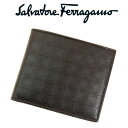 サルバトーレフェラガモ メンズ二つ折れ財布 salvatore ferragamo小銭入れ付き 9407-01-536856 CAFFE ブラウン 並行輸入品