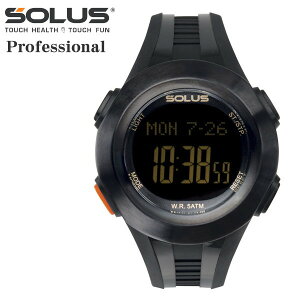 タッチ式心拍計測 腕時計 ランニングウオッチ ソーラス SOLUS メンズ腕時計 PR 101-01 ブラック ギフト プレゼント