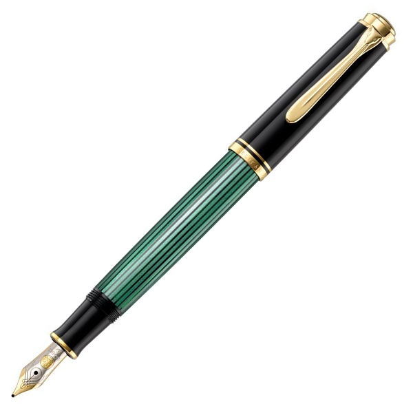 ペリカン 万年筆 Pelikan スーベレーン M400 グリーン縞 EF（極細） F（細字） M（中字）