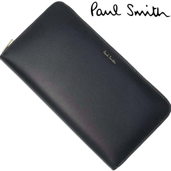 ポール・スミス 革長財布 メンズ ポールスミス Paul Smith 財布 長財布 ラウンドジップ財布 本皮革 ブラック M1A-4778-BMULTI ギフト プレゼント 誕生日 クリスマス 父の日