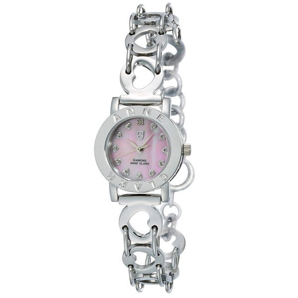 アンクラークレディス腕時計 ANNECLARK 天然ダイヤ入り シェルダイヤル ハートブレス型 AN1021-17