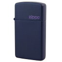 スリムＺｉｐｐｏ ジポー ZIPPO マットカラーネイビーブルー ロゴ入り COLLECTION 1639ZL Blue Matte 正規代理店品 スリムタイプ ネコポス便対応品