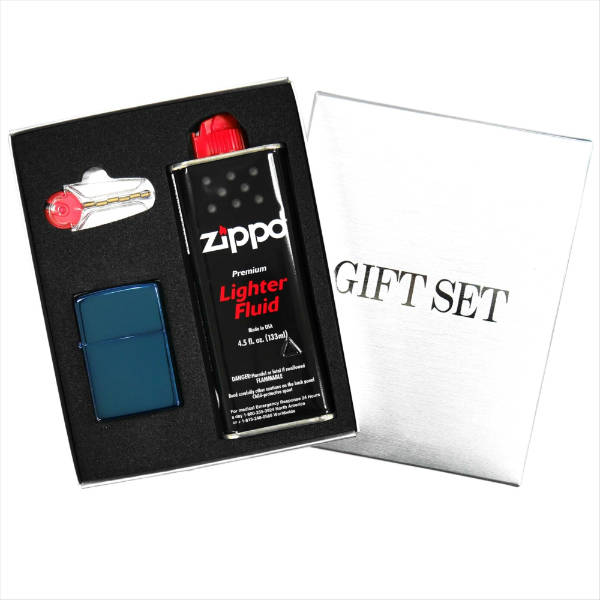 チタン・Zippo ジッポー ZIPPO オイルライター ギフトBOXセット レギュラーサイズ チタンコーティング サファイヤ 20446 ギフト プレゼント 誕生日 記念品