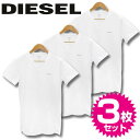 ディーゼル DIESEL アンダーウエア VネックTシャツ ホワイト コットン100% 3枚セット Sサイズ Mサイズ Lサイズ