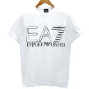 EMPORIO ARMANI エンポリオ アルマーニ EA7 クールネックTシャツ ホワイト ブラックプリント Mサイズ