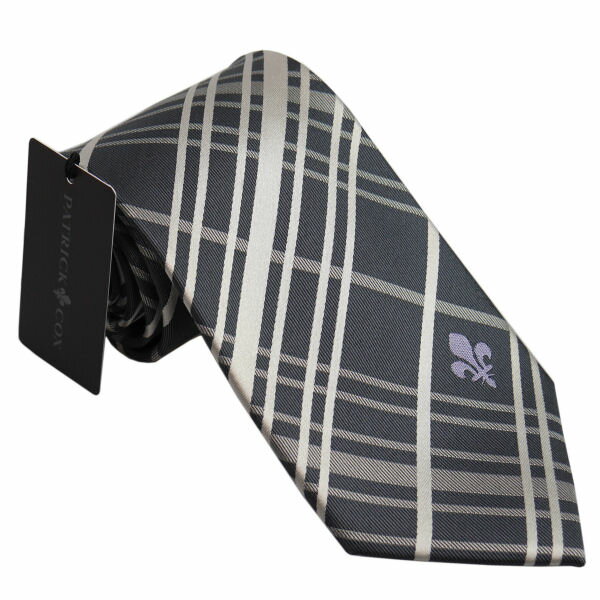 シルク パトリック コックス 紳士ブランドネクタイ PATRICK COX necktie 剣先8,5cm シルク100％ グレイ系 pc014-90997 ギフト プレゼント 贈答品