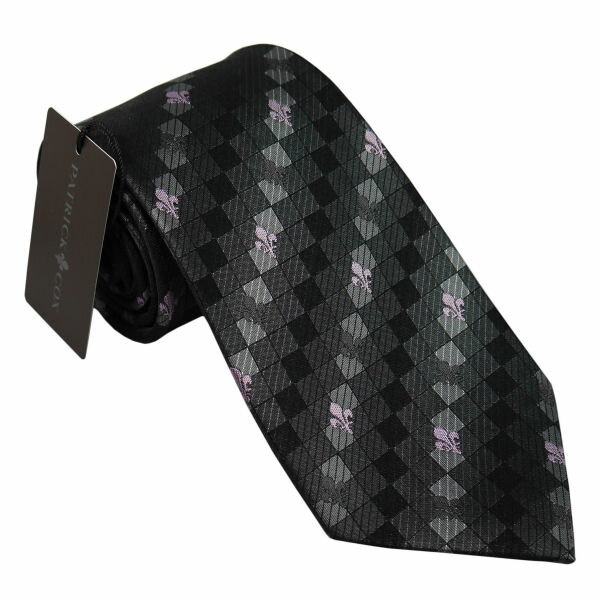 シルク パトリック コックス 紳士ブランドネクタイ グレイ系 PATRICK COX necktie 剣先8,5cm シルク100％ pc020-91070 ギフト プレゼント 贈答品