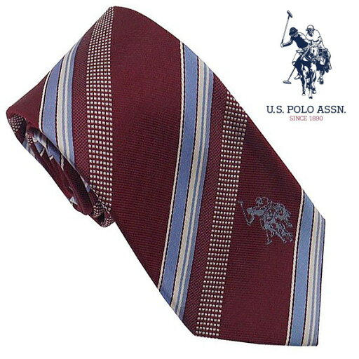 U.S.ポロ ネクタイ レッドストライプ柄 ブルーロゴ シルク100% USPA-105 NVBL U.S.POLO ASSN ギフト プレゼント U.S.ポロ ネクタイ レッドストライプ柄 ブルーロゴ シルク100% USPA-105 NVBL U.S.POLO ASSN ギフト プレゼント